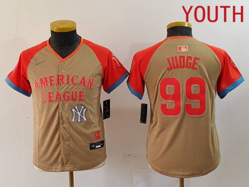 Youth New York Yankees #99 Judge Orange All star 2024 Nike MLB Jersey style 1->youth mlb jersey->Youth Jersey